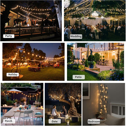 Outdoor String Lights 100FT Globe String Lights with 52 Dimmable G40 Shatterproof LED Bulbs,Waterproof Connectable Patio Light String Lights for Backyard Hanging Lights,2700K Warm Glow