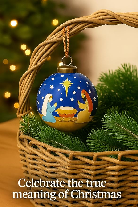 O Holy Night Christmas Ornaments, Nativity Ornaments, A Savior is Born, Nativity Scene Christmas Ornaments, A Child is Born, Baby Jesus Ornament, Religious Gift, Christian Gifts