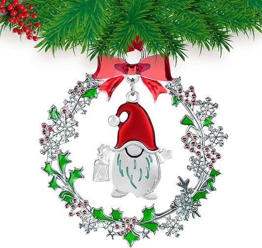 Christmas Ornaments 2025,Xmas Keepsake Pendant, Christmas Tree Ornament Handcrafted Metal DIY Hanging Craft Collectibles for Xmas Trees Home Party Party Gifts (Claus)