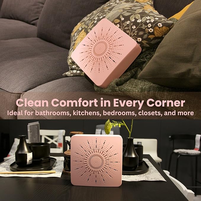 Cute Portable Mini Air Purifier with HEPA, Aroma & Ionizer – USB Fan for Bedroom, Desk, Pet, Baby, Travel – Great Gift for Girls & Teens (Blush Pink)