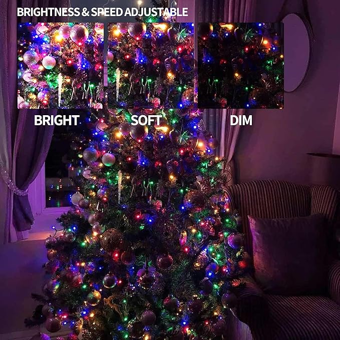 Dazzle Bright Color Changing Christmas Lights, 66ft 200 LED RGB String Lights with Remote & Timer, Fairy Lights for Indoor Outdoor Xmas Tree Party Wedding Halloween Decorations