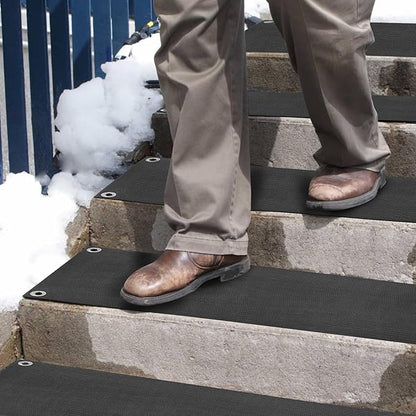 mestyl Heated Snow Melting Mats Outdoor, 10 x 30 Inch Heated Outdoor Mats, Snow and Ice Melting Mats No-Slip Winter Outdoor Heated Mats for Stair, Walkway, Steps, Sidewalks, Decks, Driveway, 4Pcs