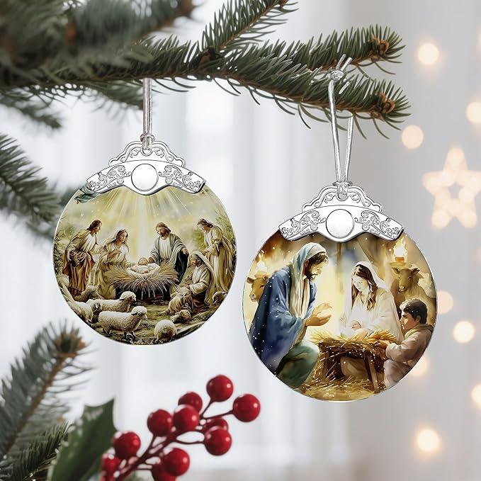 Nativity Scene Ornament, Christmas Tree Ornament, Religious Christmas Ornament, Holy Family, Baby Jesus, Christian Home Decor, Religious Gifts, Christian Gifts, Gift Exchange, Gift Idea
