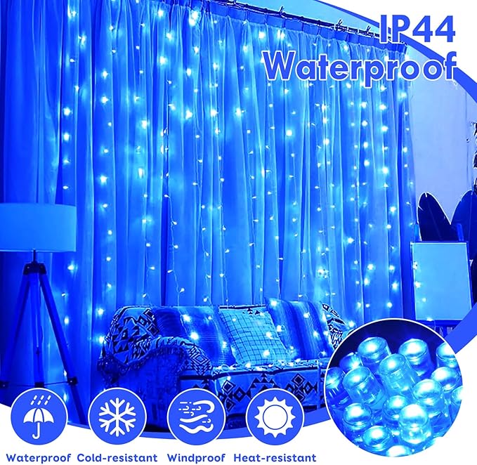 88FT 240LED Extra-Long Connectable String Lights Indoor Outdoor Clear Wire, Blue Christmas String Lights, Plug in Twinkle Fairy Light with Timer for Wedding Patio Tree Yard Christmas Decorations