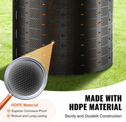 VEVOR Compost Bin 220 Gallon, Outdoor Expandable Composter, Easy to Setup & Large Capacity Composting Bin, Fast Creation of Fertile Soil