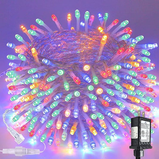 Connectable 200 LED Christmas Lights Indoor Outdoor with Timer, 66FT 13 Modes Multicolor String Lights Waterproof, Twinkle Fairy Lights Plug in Clear Wire for Christmas Tree, Bedroom, Classroom Decor