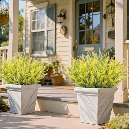 Ouddy Decor 24 Bundles Artificial Lavender Fake Flowers Faux Plastic Plants for Home Wedding Kitchen Garden Patio Window Box Office Table Centerpieces Indoor Outdoor Decor, Yellow