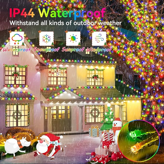 Hezbjiti Christmas String Lights Outdoor, 1000 LED 394ft 8 Lighting Modes Christmas Fairy Lights with Remote and Timer for Home, Birthday, Wedding, Party, Tree Decorations (1000 LED, Multicolor)