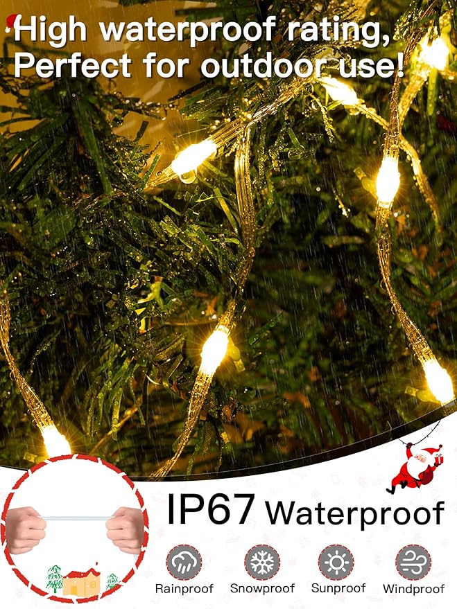 1000 LED 328 FT Outdoor Christmas Lights, IP67 Waterproof Twinkle String Lights with Remote 8 Modes and Timer Memory Function, Fairy Light for Holiday Garden Party Decorations(Warm White)