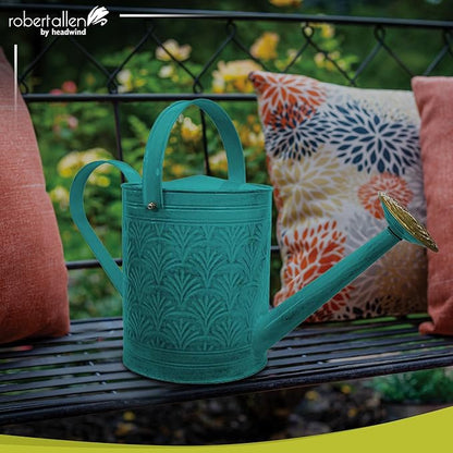 Headwind Aurora Surf Blue Metal Watering Can 2 Gallon – Galvanized Vintage Large Watering Metal Can for Indoor & Outdoor Garden Use by Robert Allen