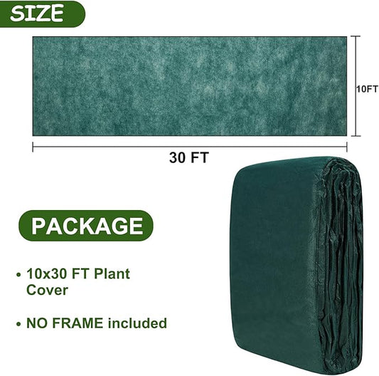 Plant Covers Freeze Protection 10 x 30 FT 1.2oz/yd² Frost Cloth Blankets for Outdoor Plants in Winter, Floating Row Cover for Vegetable Garden