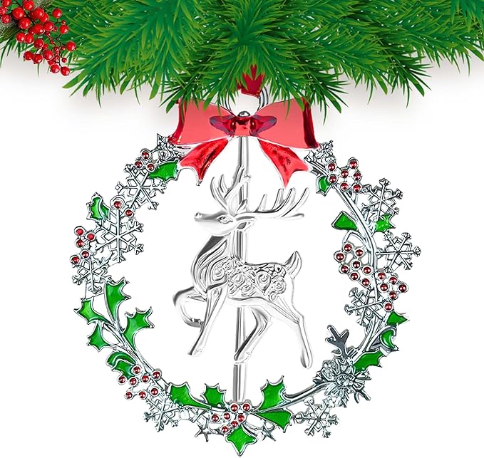 Christmas Ornaments 2025,Xmas Keepsake Pendant, Christmas Tree Ornament Handcrafted Metal DIY Hanging Craft Collectibles for Xmas Trees Home Party Party Gifts (Deer)