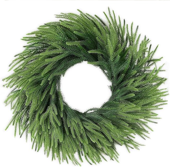 Christmas Garlands Norfolk Pine Garland Real Touch Artificial Faux Greenery Garland for Holiday Table Mantle Wall Indoor Outdoor Decor (5FT)