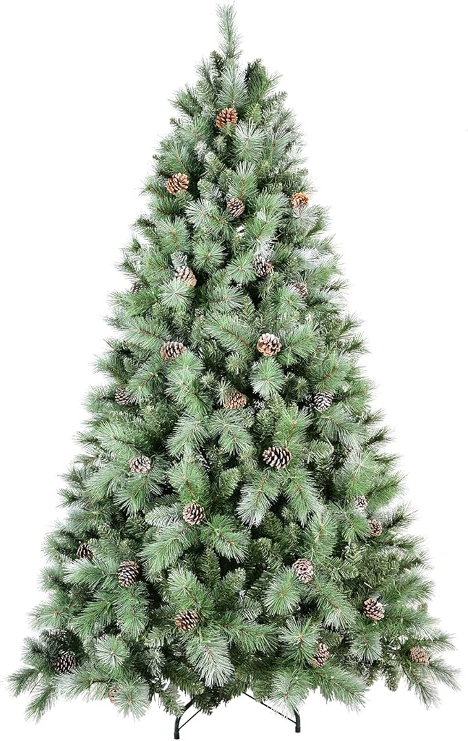 Christmas Tree 7.5ft, PLuxury Pine Needle -Premium Christmas Trees Flocked Trees - Artificial Xmas Tree