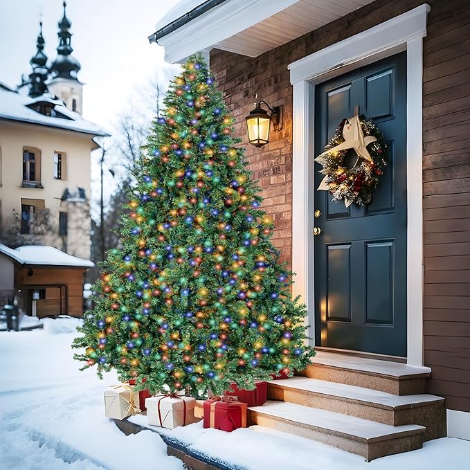 6FT Christmas Tree with Lights,Artificial Christmas Tree with 350 LED Lights and 1000 Branch Tips,Xmas Tree with Foldable Stand Perfect for Indoor&Outdoor,Christmas Decoration for Party by DNKMOR