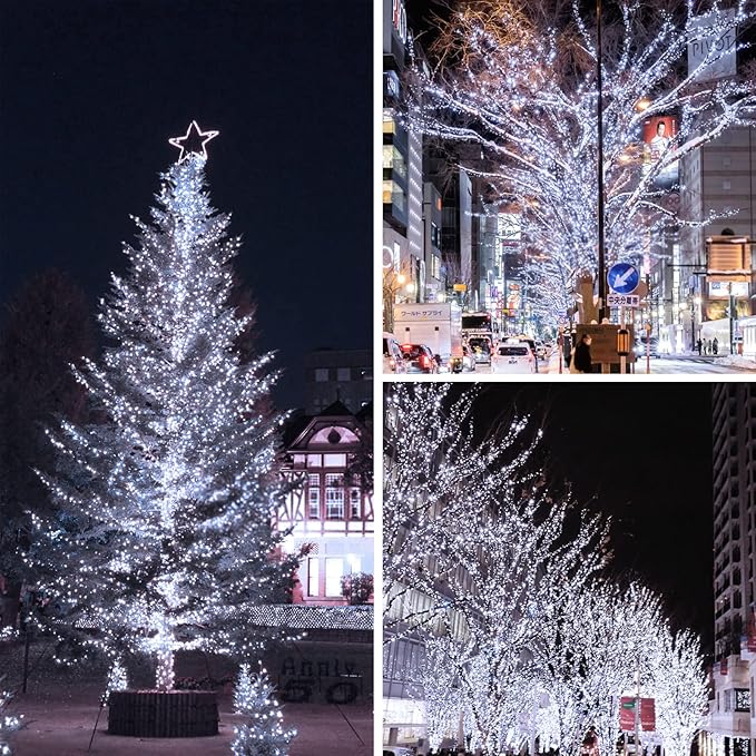 Connectable 240LED 88Ft 13Modes Christmas Lights Outdoor Indoor | Extendable Green Wire Christmas String Lights with Timer | Twinkle Fairy Light Plug in for Xmas Tree Garden Decor Party (Cool White)