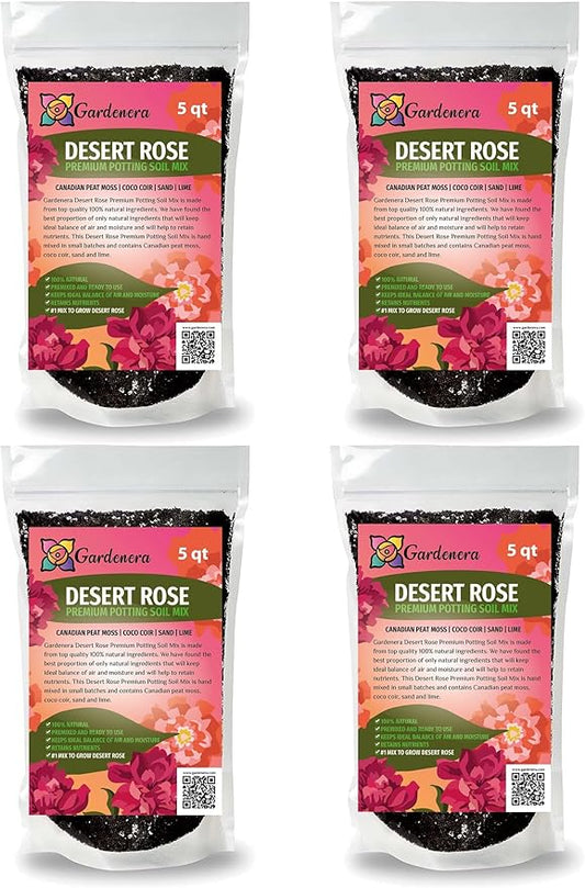 Gardenera Organic Desert Rose Soil Blend - Promote Strong Root Development and Flowering - 20 QUARTS