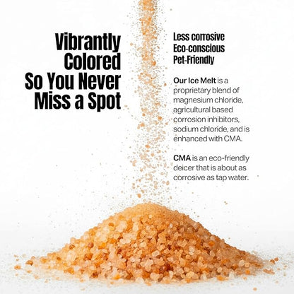 Peach Country Orange Ice Melt Pet Friendlier Eco-Friendly De-Icer, Fast-Acting Granules for Driveways, Walkways & Entryways, 45 lb Pail