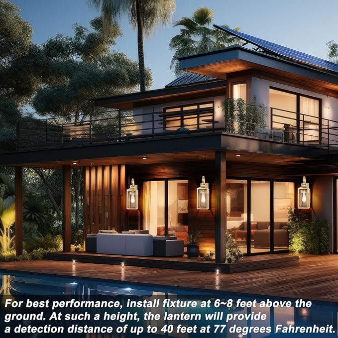 Large Motion Sensor Outdoor Wall Light 20" - Gold Dusk to Dawn Outdoor Lighting, Modern Wall Mount Light Fixture, Waterproof Porch Light Fixture for Outside House Garage, 3 Modes/Anti-Rust