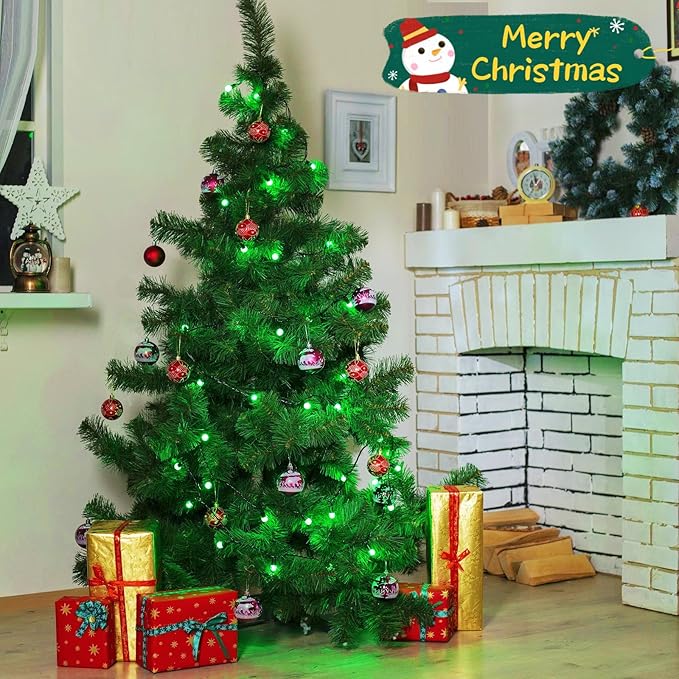 75.8 FT 200 LED Green Christmas String Lights Outdoor & Indoor, Memory Function & Timer & 8 Modes, Extendable Ultra Bright Green Wire Waterproof Mini Lights for Christmas Tree Yard Holiday Party Decor