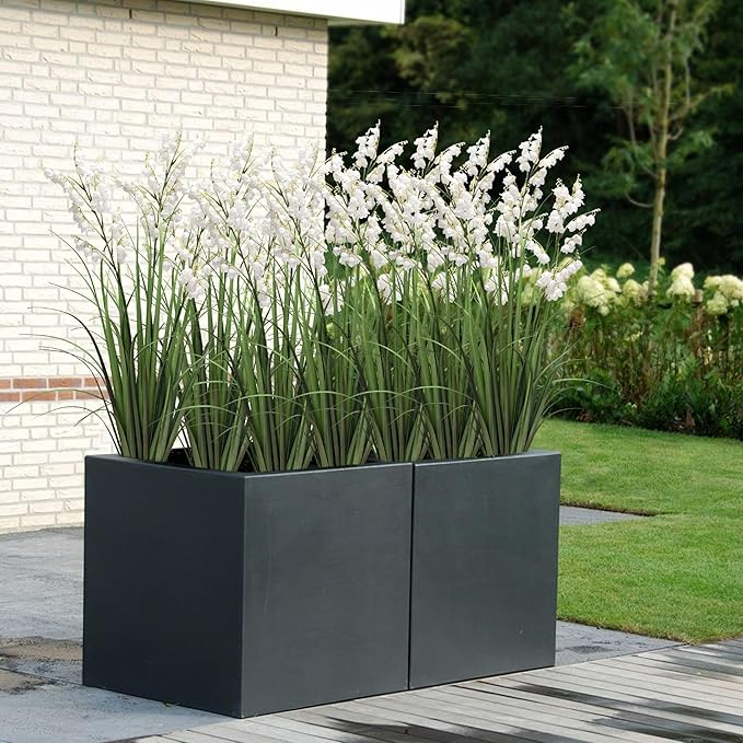 Fake Plants Home Decor Fake Flowers Artificial Plants Outdoor Tall Grass Plant Artificial Pampas Grass Decor Artificial Plants Indoor Fake Grass Living Room Decor Artificial Grass 36“2PCS White