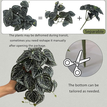 IBWell Fake Reptile Plants for Reptile Terrarium Plants, Reptile Plant Décor, Turtle Tank Plants with Suction Cup