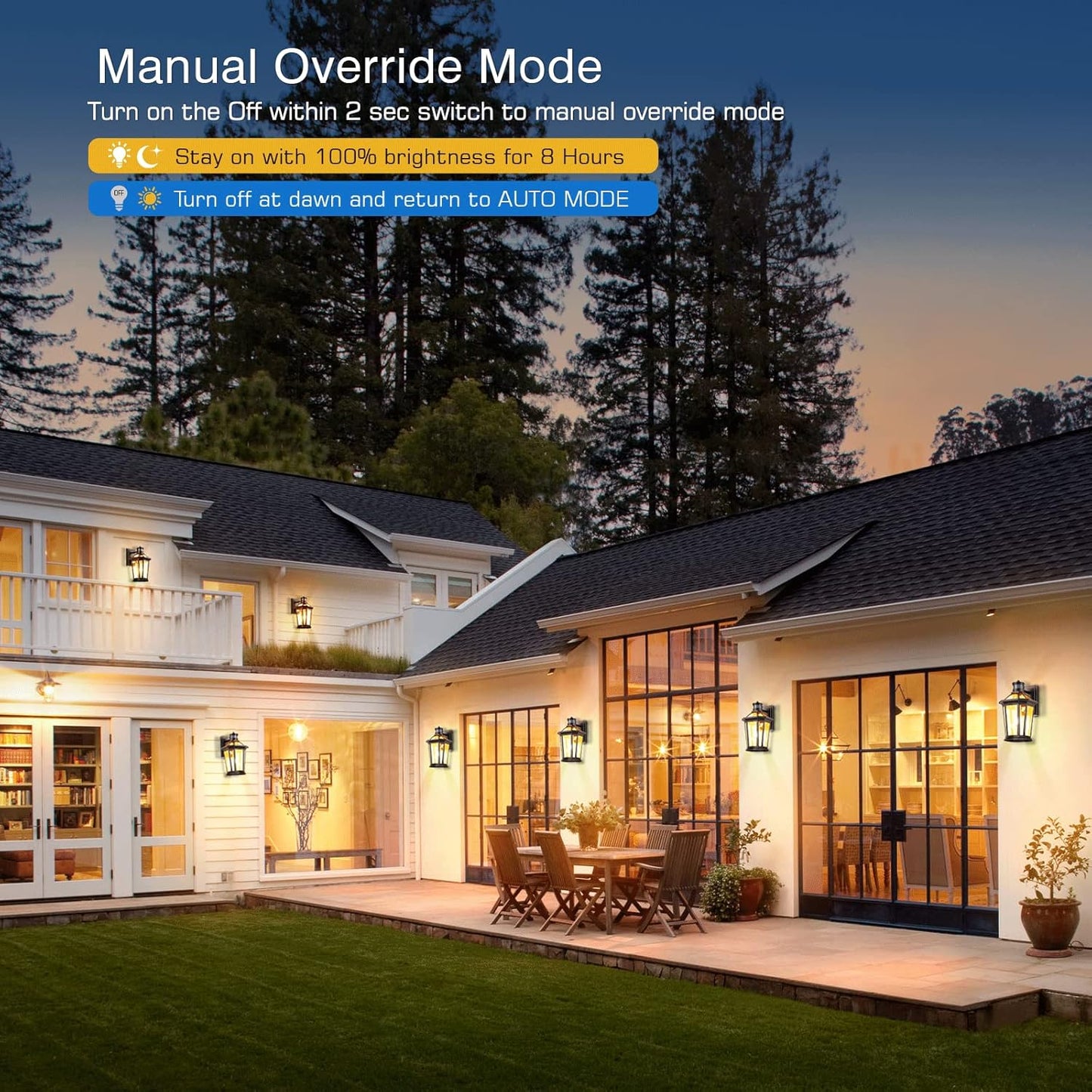 VIANIS Motion Sensor Outdoor Lights, Oil Rubbed Bronze Dusk to Dawn Outdoor Wall Lights Exterior, Waterproof Wall Lantern with Tempered Glass, Modern Outside Wall Sconce for Garage Front Porch, E26