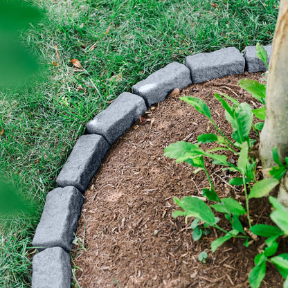Beuta Landscape Edging | Garden Edging Border | Faux Stone Bricks for Lawn Edging, Flower beds, Pathways & Yard Edging– 1 Pack | Each Section Has 6 Bricks 48" L x 4" W x 2.25" H | 3 Spikes |Greystone