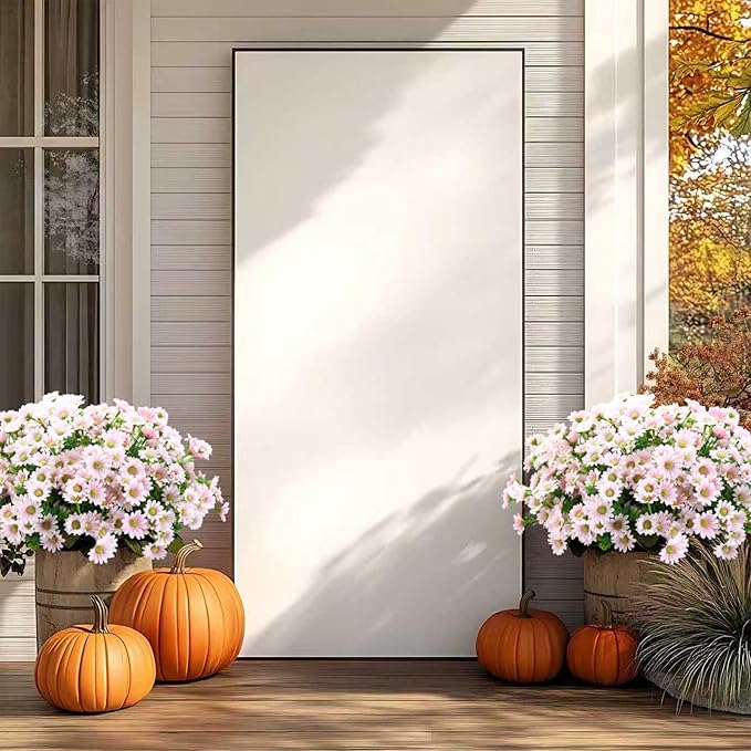 10pcs Outdoors Artificial Mum Flowers UV Resistant Daisy Fake Silk Chrysanthemum Greenery Faux Eucalyptus Plants for Spring Summer Garden Patio Window Box Planter Home Decor(Pink)