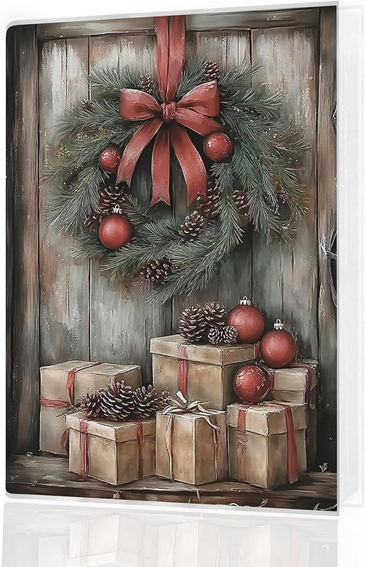Christmas Photo Albums 4x6 inch Hold 36 Pictures, Rustic Christmas Wreath Gift Boxes Xmas Holiday Small Memory Photo Album Book for Baby Family Graduation Wedding Travel Vacation