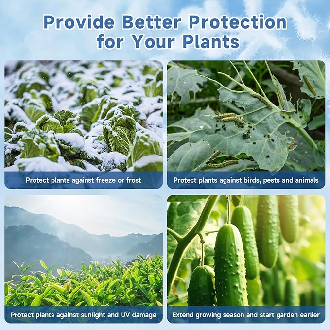 Plant Covers Freeze Protection,10 ft x 40 ft 1.1oz/yd² Thicker Floating Row Blanket Cover Fabric Plant Cloth for Winter Frost Snow and Garden Protection