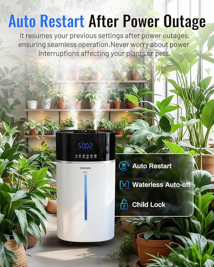 Yokekon Cool and Warm Mist Humidifier Large Room, 4.76Gal/18L Humidifiers for Home 2500 sq ft, Air Humidifiers for Bedroom with Diffuser&Extended Tube, Whole House Humidifiers for Nursery Baby Plants