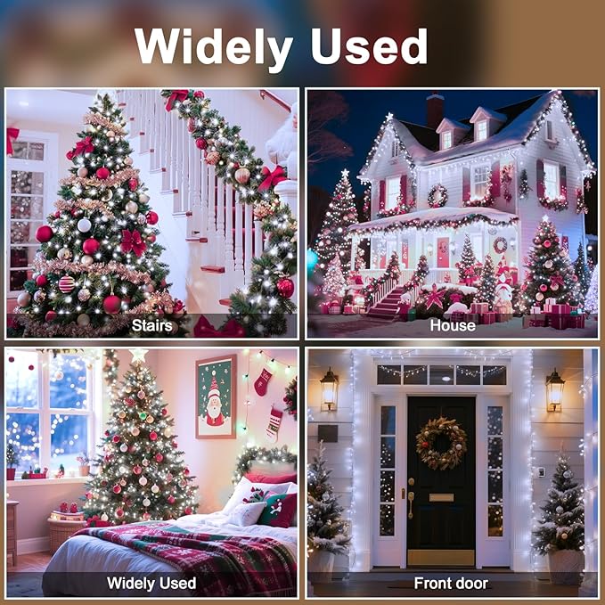 328 FT Christmas Light1000 LED Xmas Lights OutdoorChristams String Lights Waterproof 8 Modes & Timer, Fairy Lights Plug in for Weeding, Patio, Party, Holiday,Christmas Decor (Cool White)