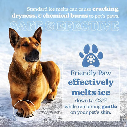 Friendly Paw Pet Friendly Ice Melt (20 LB Pail) - Our Driveway and Sidewalk Deicer Will Keep Your Pets and Children Safe in The Harshest of Conditions White