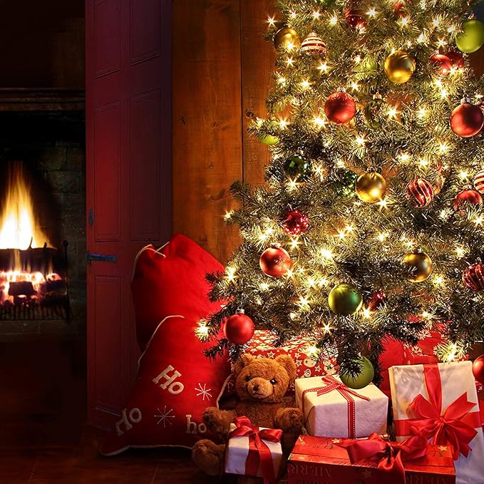 Battery Operated Christmas Lights, 2 Pack 17ft 50 LED Mini String Lights with 8 Modes Auto-Timer, Waterproof Tree Lights for Outdoor Indoor Xmas Holiday Wreath Garden Decor, Warm White