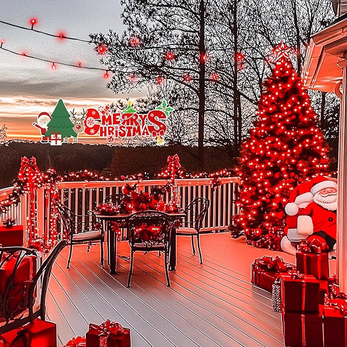 JMEXSUSS 500 LED Red Christmas Lights Outdoor, 173ft Red String Lights Plug in, Waterproof 8 Modes Christmas Light for Tree Party Xmas Holiday Decorations