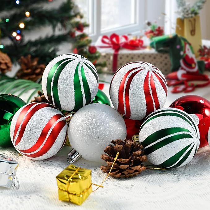 Christmas Balls Ornaments for Xmas Tree- 30Pcs Shatterproof Christmas Tree Decorations, 2.36" Hanging Balls Muti-Color Xmas Ball Ornaments Set for Holiday Party Decoration Perfect Super Bulbs