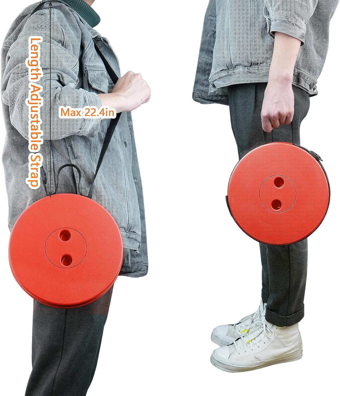 Boreeman Upgraded Folding Stool Lightweight Yet More Sturdy with Load Capacity 400lbs Portable Collapsible Stool for Camping Fishing Hiking BBQ (All Red)