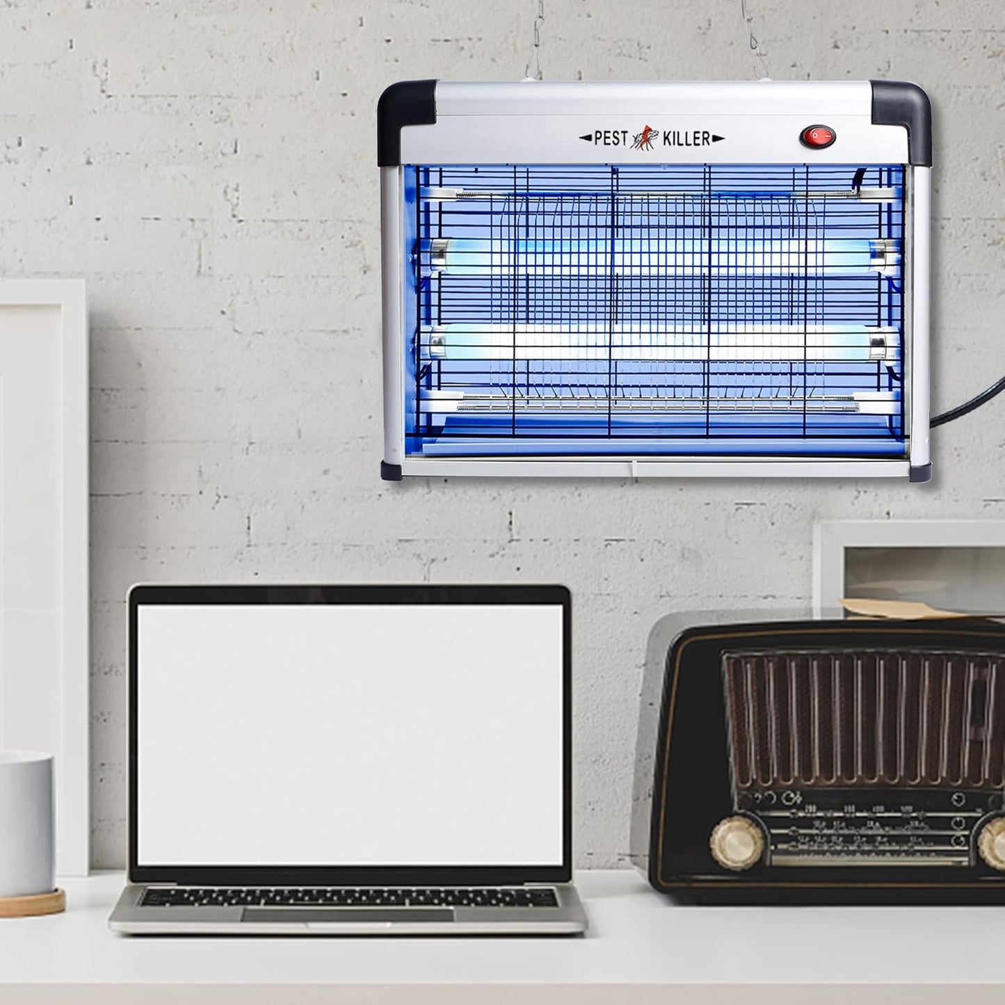 Electric Bug Zapper, Indoor Mosquito Killer with 20W Lamps 2800V Grid, Plug-in Hanging Insect Trap for Mosquito, Moth, Fly Killer Indoor Use