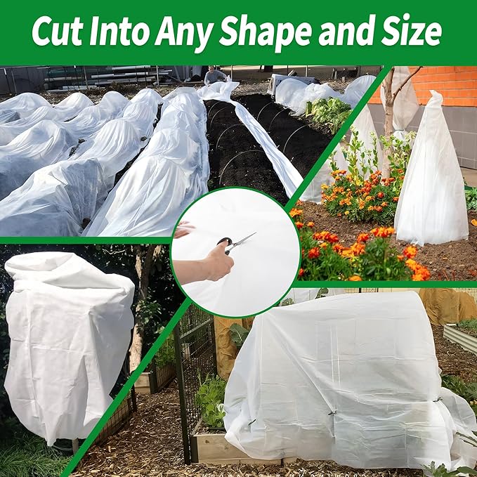 Avalution Plant Covers Freeze Protection, 10x30 FT Frost Cloths for Outdoor Plants, 0.9 oz/yd² Reusable Frost Blankets for Outdoor Plants, Row Covers for Vegetables Season Extension