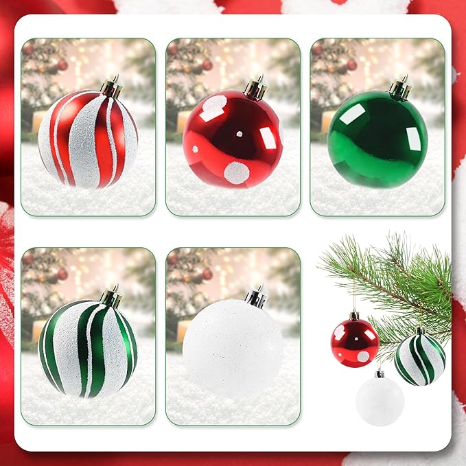 Christmas Balls Ornaments for Xmas Tree- 30Pcs Shatterproof Christmas Tree Decorations, 2.36" Hanging Balls Muti-Color Xmas Ball Ornaments Set for Holiday Party Decoration Perfect Super Bulbs