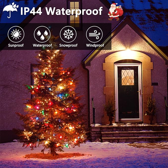 50FT 1000 LED Cluster Christmas Lights, Christmas Tree Lights Outdoor Indoor with 8 Modes & Timer & Remote, Firecrackers String Lights Waterproof for Garland Party Xmas Decorations, Multicolor