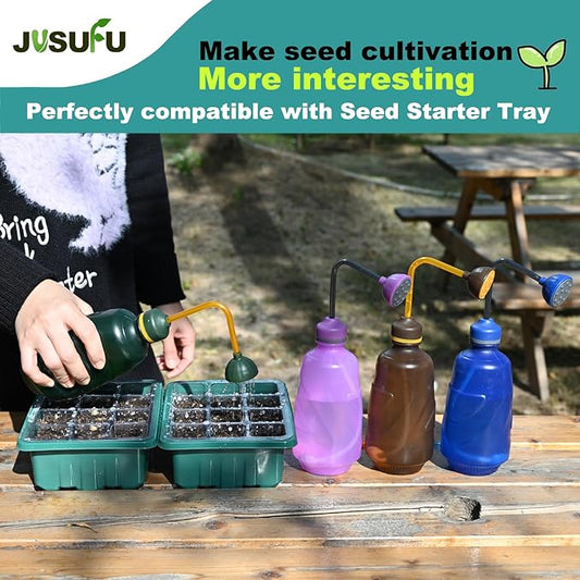 Watering Can for Seedlings, Small Watering Can for House Plant Garden Flower 0.45L (Green)