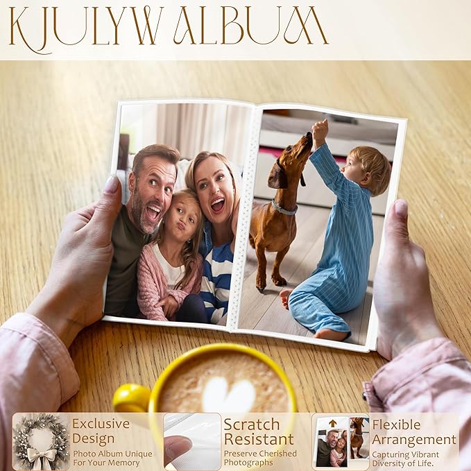 Christmas Photo Albums 4x6 inch Hold 36 PicturesPictures, Vintage Coquette Bow Christmas Wreath Small Memory Photo Album Book for Baby Family Graduation Wedding Travel Vacation