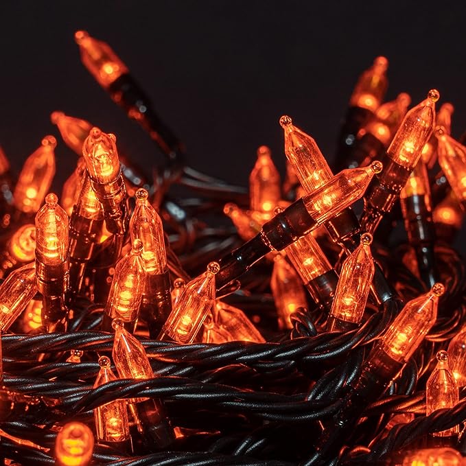 Dazzle Bright 200 LED Halloween Mini String Lights, 65FT Light Up 8 Modes Christmas Decorations Fairy Lights for Indoor Outdoor Room Garden Holiday Party (Orange)