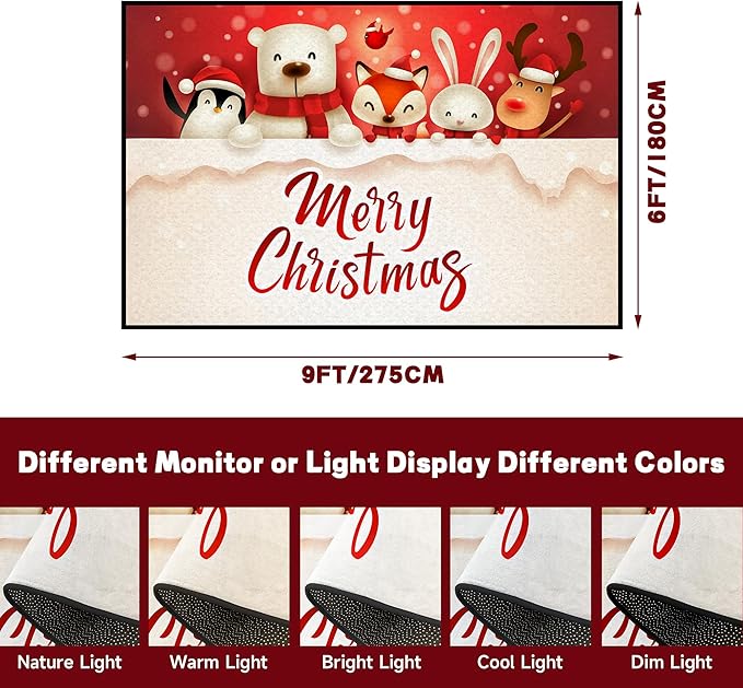 Christmas Large Area Rug 6' x 9' Living Room Rug Washable Rugs Carpet Indoor Door Mat Non-Slip Rug for Bedroom Kitchen Dining