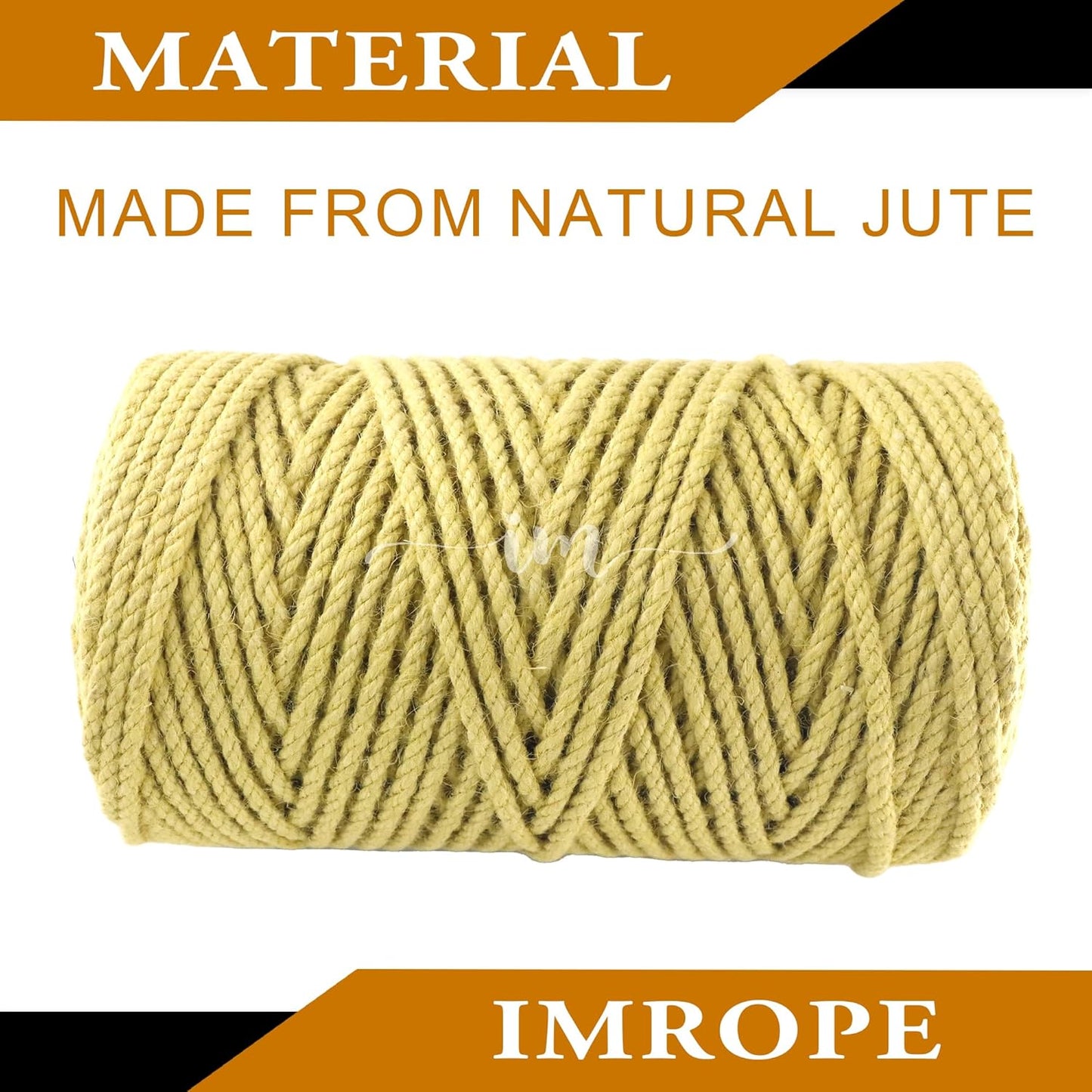 4mm x 300 Feet Yellow Jute Rope, Twine for Gardening Tomato Climbing Plant Tie Floristry Crafts Gift Wrapping Packing Decor
