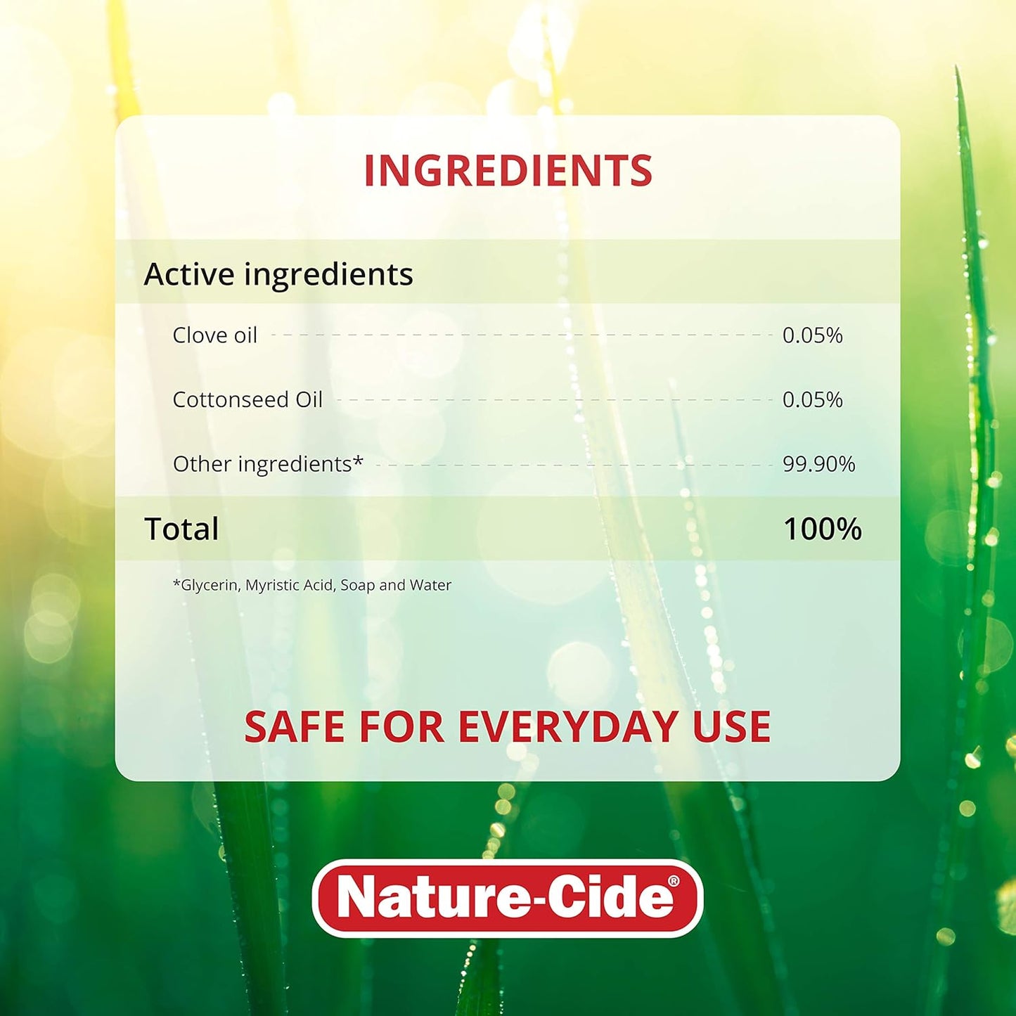 Nature-Cide All Purpose Insecticide. All Natural, Plant-Based Roach Killer, Spider, Mosquito and Ant Spray to Keep Your Home Safe. Kills on Contact. No Strong Odor. 32 oz