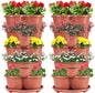 VIVOSUN 2-Pack 5 Tier Vertical Gardening Stackable Planter for Strawberries, Flowers, Herbs, Vegetables, Brown