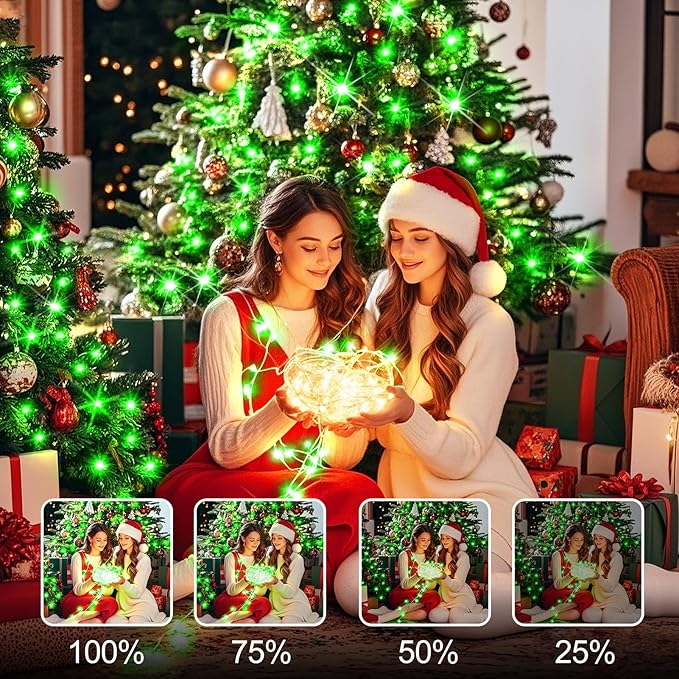 SAUIRS 403FT 1000 LED Christmas Lights Outdoor String Lights with 8 Modes Timer Waterproof Fairy Light Plug in for Outside Indoor Party Xmas Palm Tree Yard Wedding Decorations(Green)